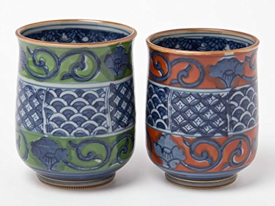 有田焼　源右衛門　染付蓋付き夫婦湯呑　縁起物 Amazon | 有田焼 源右衛門 染付蓋付き夫婦湯呑 縁起物 | ノー